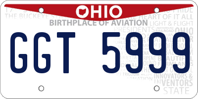 OH license plate GGT5999