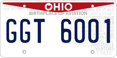 OH license plate GGT6001