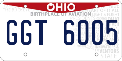 OH license plate GGT6005
