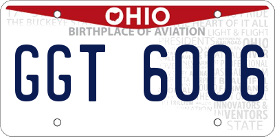 OH license plate GGT6006