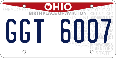 OH license plate GGT6007