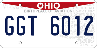 OH license plate GGT6012