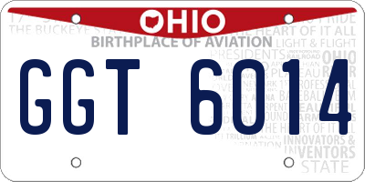 OH license plate GGT6014