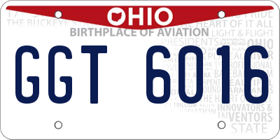 OH license plate GGT6016