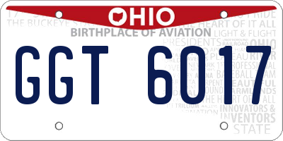 OH license plate GGT6017