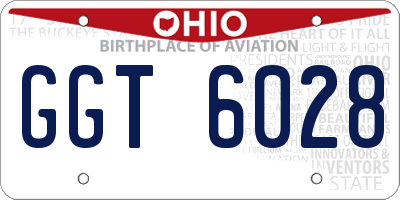 OH license plate GGT6028