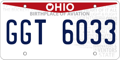 OH license plate GGT6033