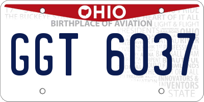 OH license plate GGT6037