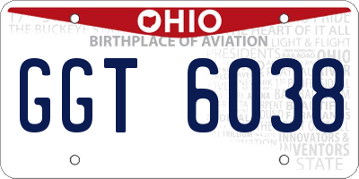 OH license plate GGT6038