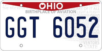 OH license plate GGT6052