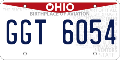 OH license plate GGT6054