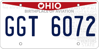 OH license plate GGT6072