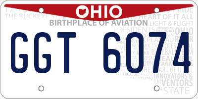 OH license plate GGT6074