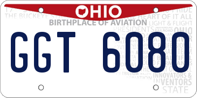 OH license plate GGT6080