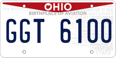 OH license plate GGT6100