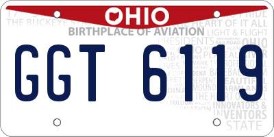 OH license plate GGT6119