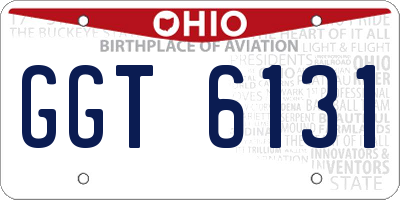 OH license plate GGT6131
