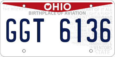 OH license plate GGT6136
