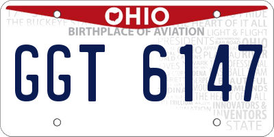 OH license plate GGT6147