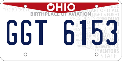 OH license plate GGT6153