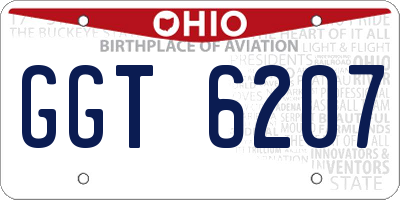 OH license plate GGT6207