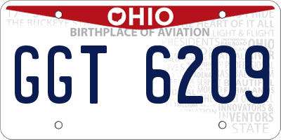 OH license plate GGT6209