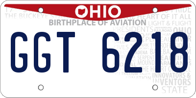 OH license plate GGT6218
