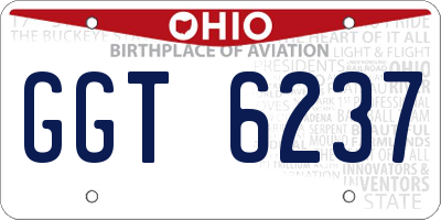 OH license plate GGT6237