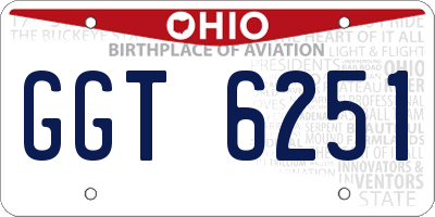 OH license plate GGT6251