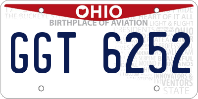 OH license plate GGT6252