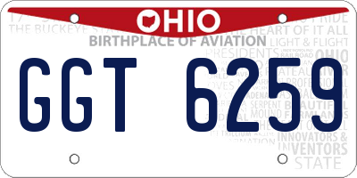 OH license plate GGT6259