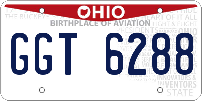OH license plate GGT6288