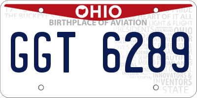 OH license plate GGT6289