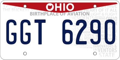 OH license plate GGT6290