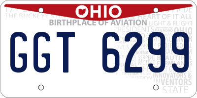 OH license plate GGT6299