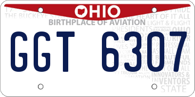 OH license plate GGT6307