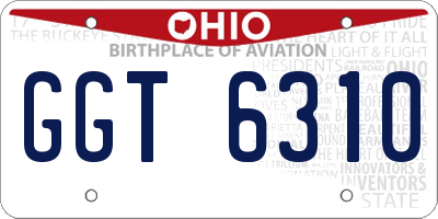 OH license plate GGT6310