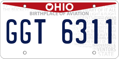OH license plate GGT6311