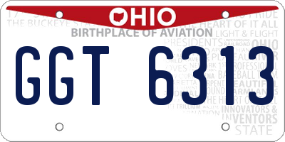 OH license plate GGT6313