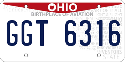 OH license plate GGT6316