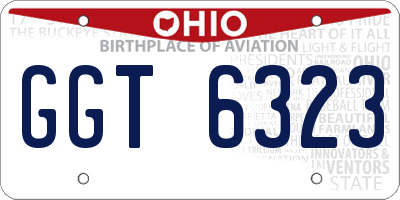 OH license plate GGT6323