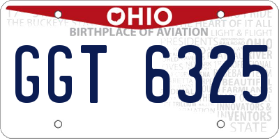 OH license plate GGT6325
