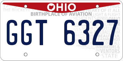 OH license plate GGT6327