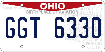 OH license plate GGT6330