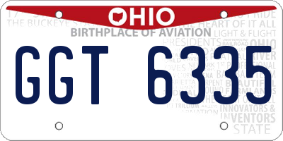 OH license plate GGT6335