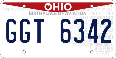 OH license plate GGT6342