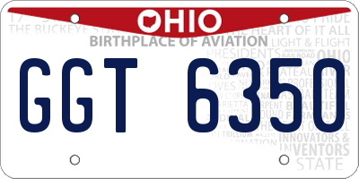 OH license plate GGT6350