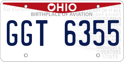 OH license plate GGT6355