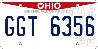 OH license plate GGT6356