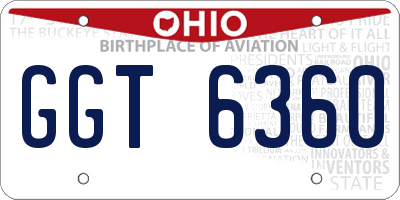 OH license plate GGT6360